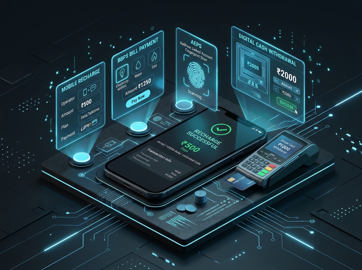 BlueWaves 3D Fintech Ecosystem Visual